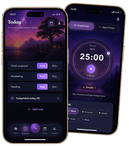 See your accomplished and current tasks with Floviu's Focus Calendar