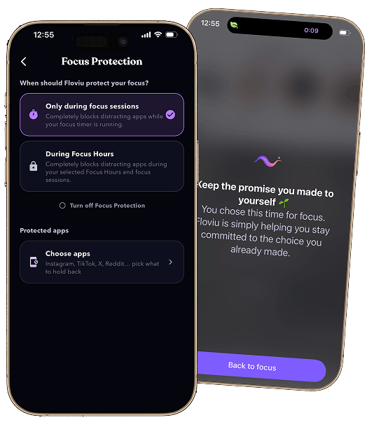 see your accomplished and current tasks with flovius focus calendar
