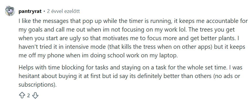 Reddit comment about Forest (1)
